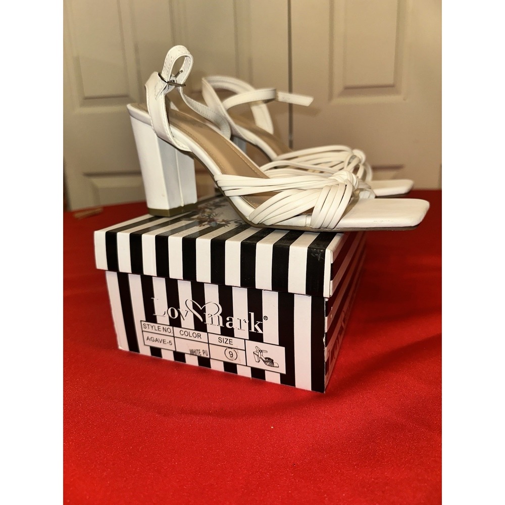 Lov Mark White Open Toe High Heels Woman's Size 9